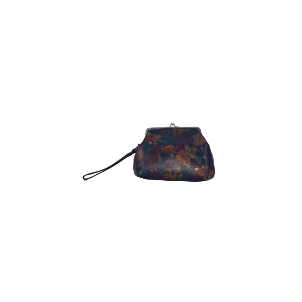 3393 Tooled Leather Savena Peruvian Painting Wristlet Wallet